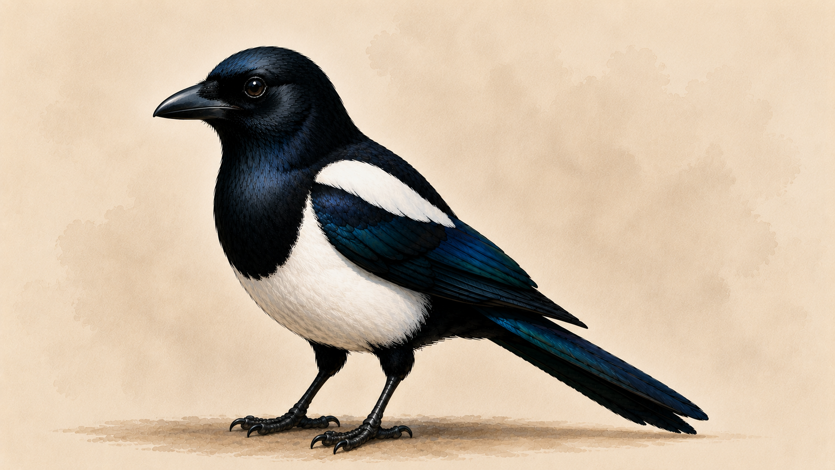Illustration of a Magpie.