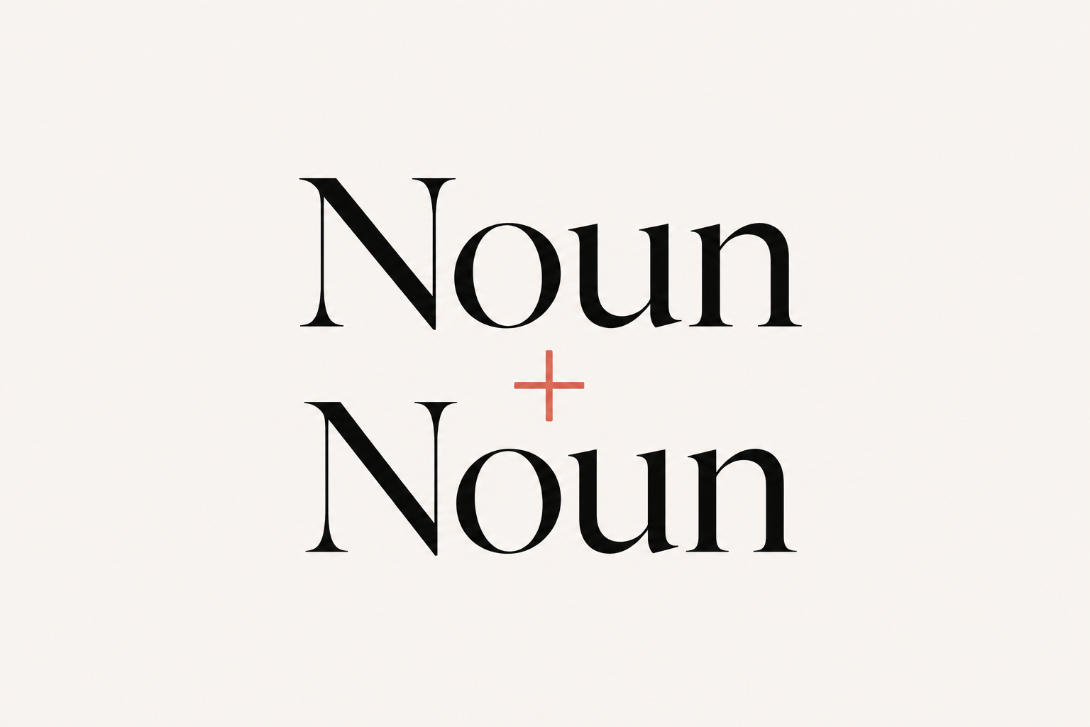 Illustrated text reading "noun plus noun"